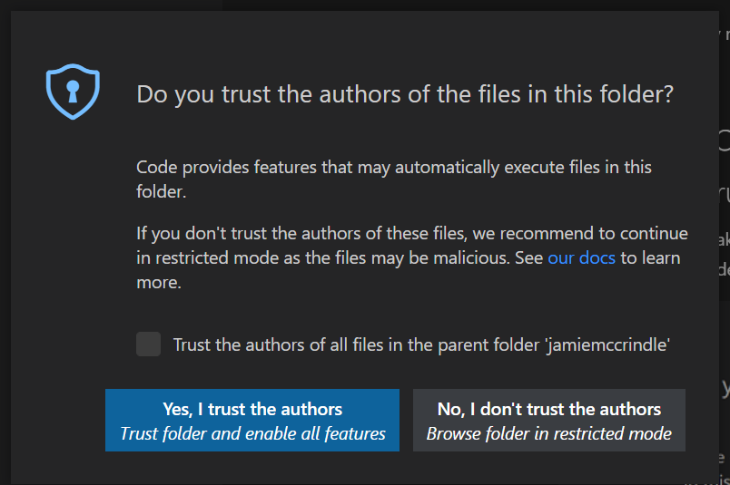 Visual Studio Code Warning visual studio code warning
